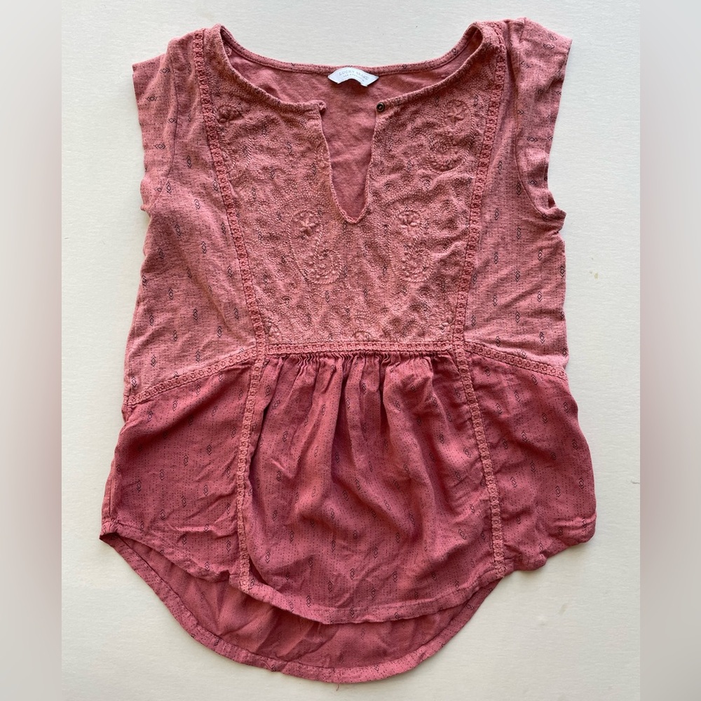 Lucky Brand | Rust Paisley Top